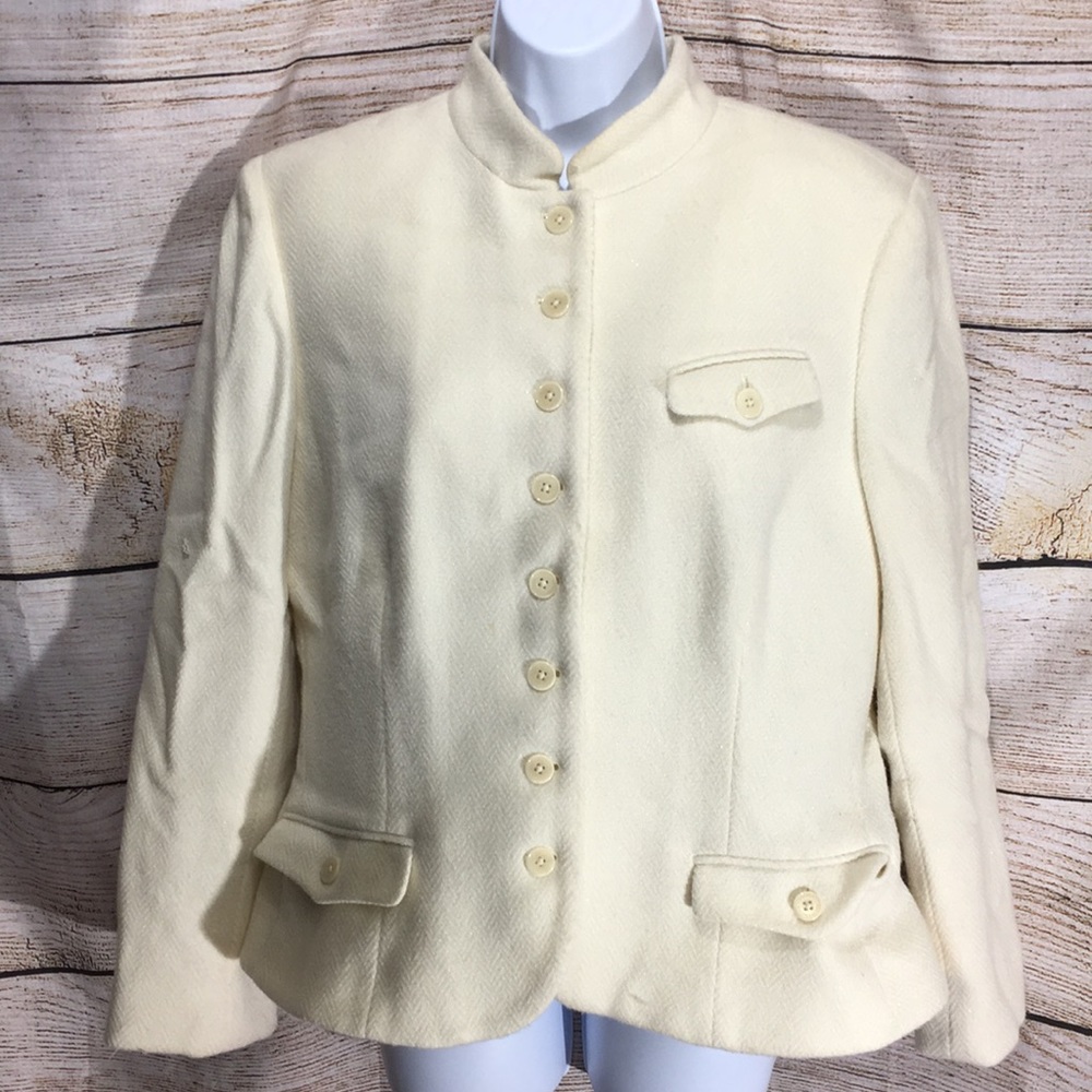 Lauren By Ralph Lauren Cream button Jacket size 14